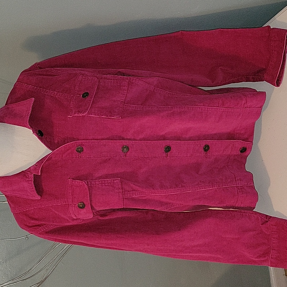 JM Collection Fuchsia Corduroy Jacket